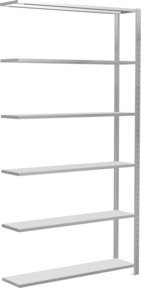 Schulte Anbauregal Steckregal MULTIplus150 mit 6 Fachböden und Kreuzstrebe, Farbe: Lichtgrau, B/T/H: 250 x 130 x 30 cm - Bild 1