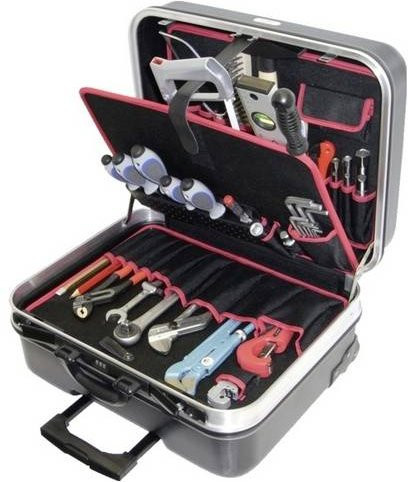 Alarm Werkzeuge 7-HT 56077530 Trolley-Koffer bestückt, Schwarz, Aluminium, B: 45,0 cm, T: 52,5 cm, H: 28,0 cm - Bild 1
