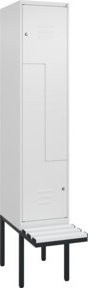 C+P Z-Spind Classic PLUS Sitzbank mit 2 Fächern und Zylinderschloss, auskragendes Design, Kunststoff-Sitzfläche, B/T/H: 212,0 x 40,0 x 81,5 cm - Bild 1