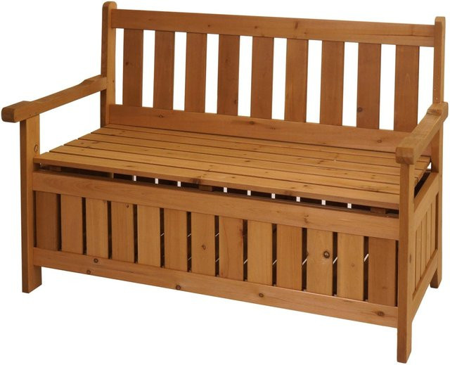 PROREGAL Gartenbank aus Tannenholz mit Stauraum in Braun, H: 85 cm, B: 114 cm, T: 58 cm - Bild 1