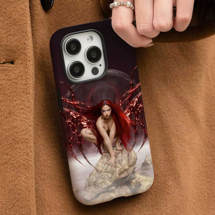 L-Lola Indigo Chiff Dragon Handyhülle für iPhone 17 16 15 14 13 12 Pro Max Plus in Blau Weiß Multicolour mit glänzender HD-Doppelschicht-Flüssig-Hartschale - Bild 3