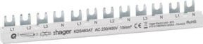 Hager Phasenschiene 12 Module 63A L1L2L3N-L1N-L2N KDS463AT in Silber - Bild 1