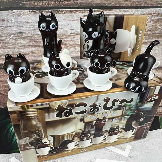 Fondjoy Kawaii Kaffeetasse Katze Blind Box, Anime Cartoon Spielzeug, Kunststoff, Mehrfarbig - Bild 1