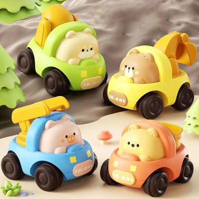 Yiran toy Cartoon Tier Ingenieurfahrzeug Schiebefahrzeug 4-teiliges Set - Bild 1