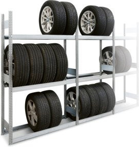 Regalwerk BERT Räderregal Set bestehend aus 1 Grundmodul und 2 Anbauregalen, Farbe Grau, H x B x T: 250 x 128,5 x 40 cm - Bild 1
