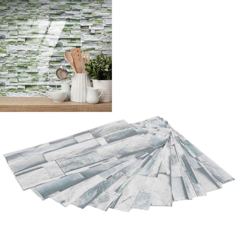 12 Stück PVC Fliesenaufkleber wasserdicht selbstklebend grau abstrakt modern für Bad, Küche und Wohnzimmer - Bild 4