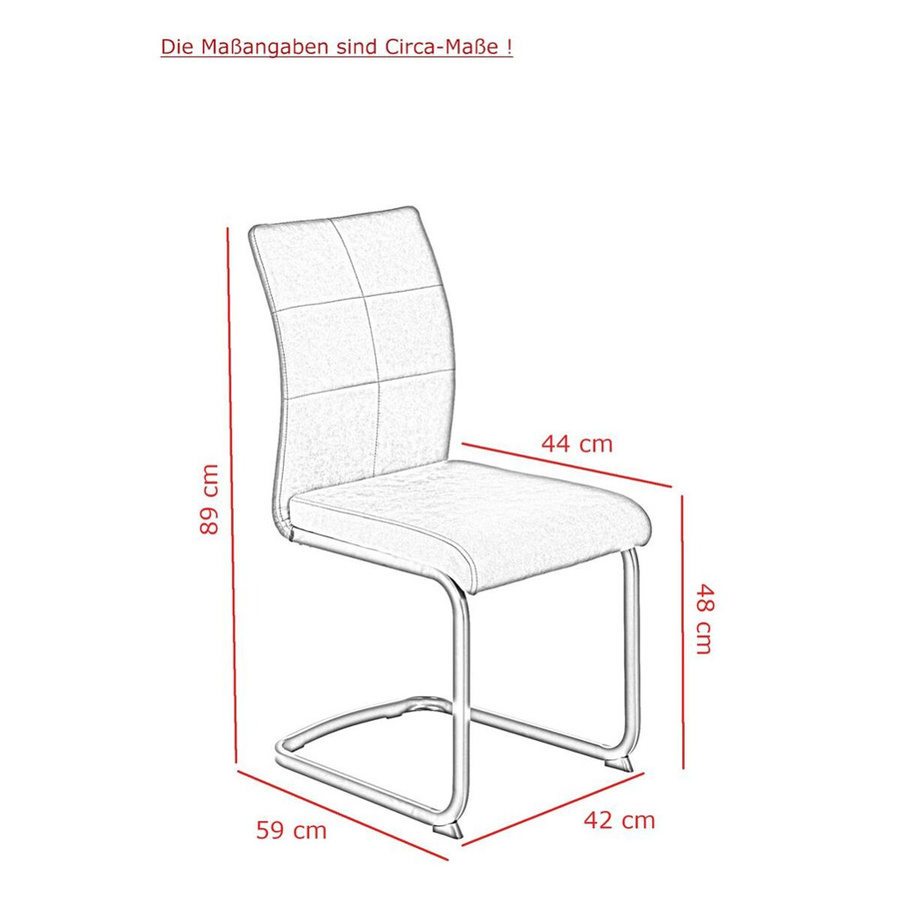 2er Set Stühle Hela PIA im Vintage-Design aus Microfaser und Metall, Anthrazit/Schwarz, B/H/T: 42 x 89 x 59 cm - Bild 2