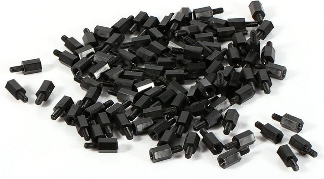 Meterk 100 Stück Nylon Spacer Set mit Hex Schrauben und Muttern in Schwarz M2 M3 M4 - Bild 1