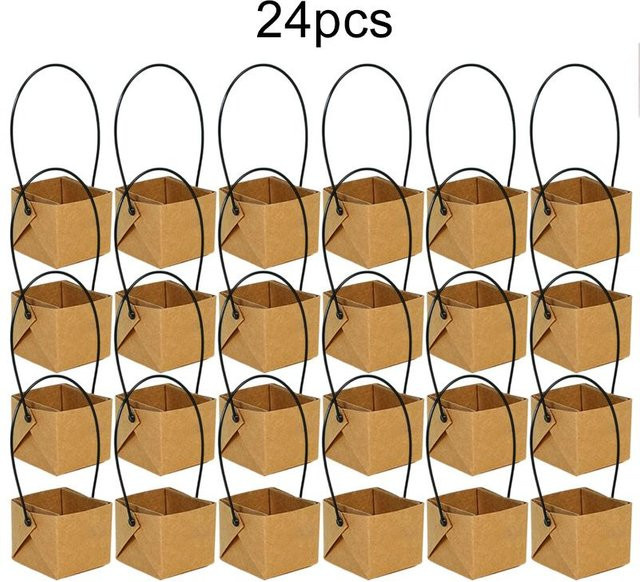 Binchi Mini-Kraftpapier-Blumentopf für Sukkulenten und Zimmerpflanzen, Braun, B/H: 6 x 5 cm - Bild 1