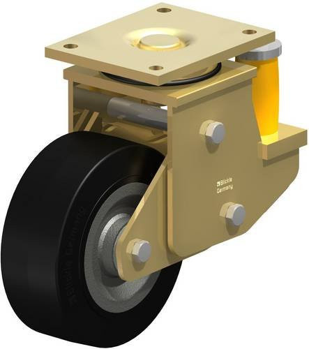 Blickle LSFE-SE 202K Lenkrolle gefedert in Anthrazit und Gelb mit 200 mm Rad-Durchmesser und 850 kg Tragfähigkeit - Bild 1