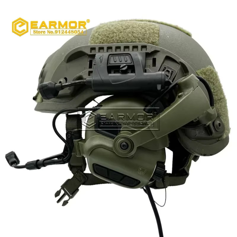 EARMOR M32X MOD4 Taktisches Gehörschutz-Headset mit M51/M52 PTT in Grün - Bild 2