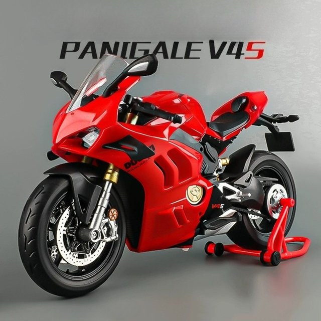 MAKEDA 1:9 V4S RR1000 Legierung Motorrad Modell, mit Beleuchtung, Metall - Bild 1
