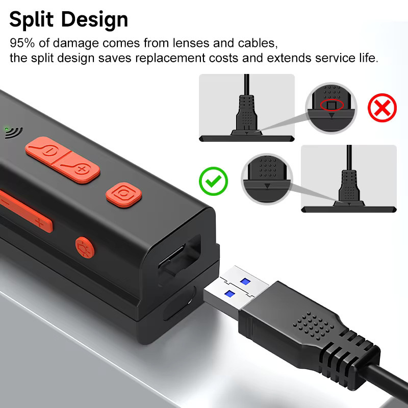 WiFi USB Video Endoskop Kamera mit LED-Beleuchtung und Autofokus Objektiv in Schwarz für Rohr- und Sanitärinspektionen - Bild 5