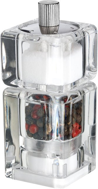 VEGA Pfeffermühle Alma klein mit Salzstreuer, transparent, B/H/T: 3,6 x 9,5 x 3,6 cm - Bild 1