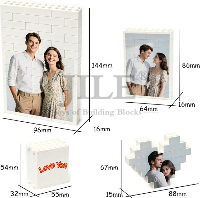 Personalisierter Ziegelstein-Fotorahmen in Weiß als DIY-Geschenk für besondere Anlässe - Bild 1