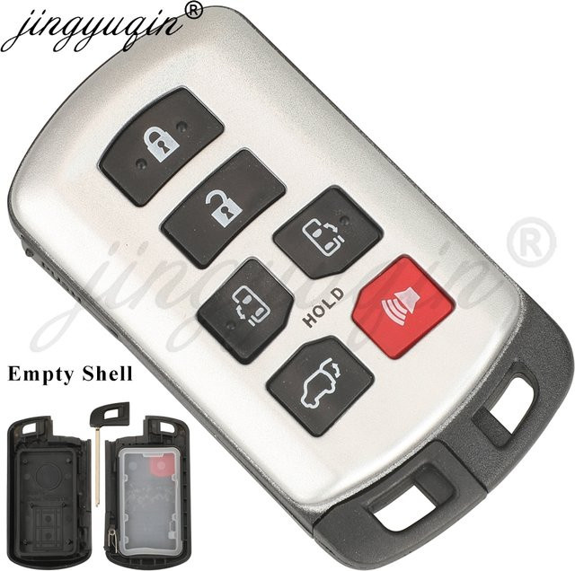 jingyuqin Smart Car Schlüsselgehäuse für Toyota Sienna 2011 bis 2020, Fernbedienung und Schlüsselloses Gehäuse, Silber - Bild 1