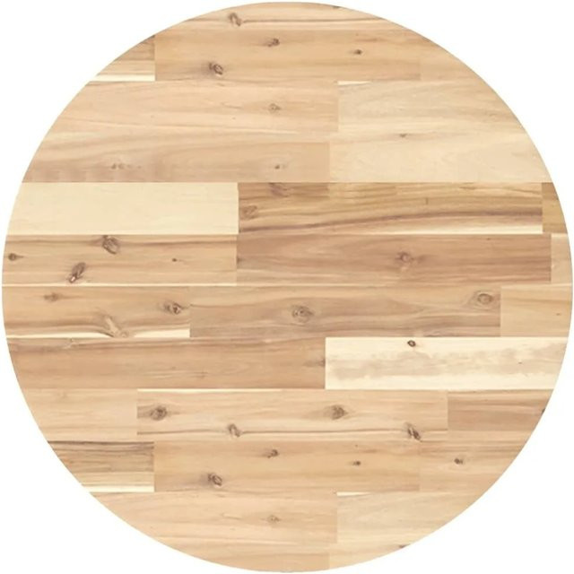 vidaXL Tischplatte Rund aus Massivholz Akazie in Natural Stone und Braun, Durchmesser: 60 cm, Höhe: 4 cm - Bild 1