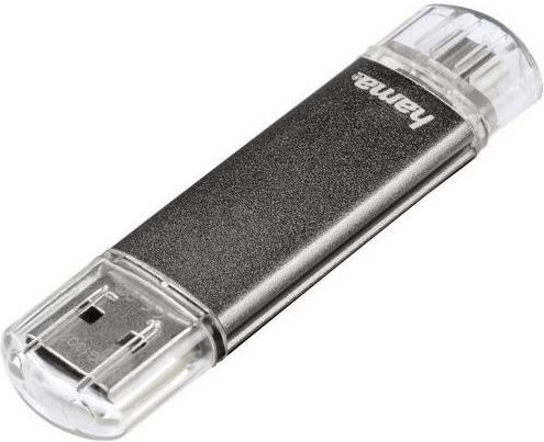 Hama Laeta Twin USB-FlashDrive mit USB-A und Micro-USB, 32GB, Grau - Bild 1
