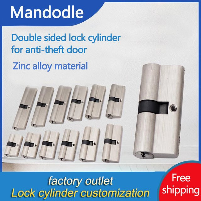 Mandodle Türschloss für Innentüren und Fenster in Silber mit Schließzylinder und AB-Schlüssel aus Messing und Zinklegierung - Bild 1