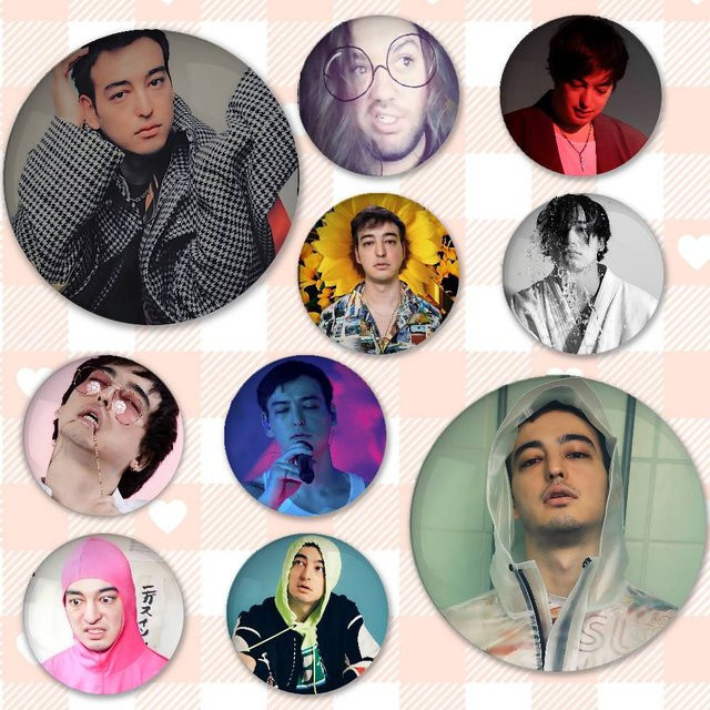 Japan Singer J-Joji Abzeichen, runde Brosche aus Weißblech, bunt - Bild 1