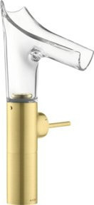Hansgrohe Axor Starck V Einhebelmischer für das Waschbecken in gebürstetem Messing mit Glas-Element - Bild 1