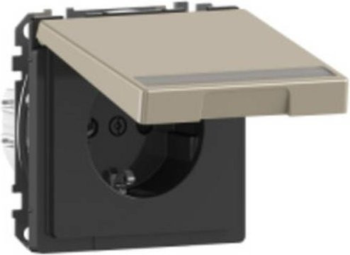 Merten Steckdose MEG2312-6050 bündig in Silber und Beige - Bild 1
