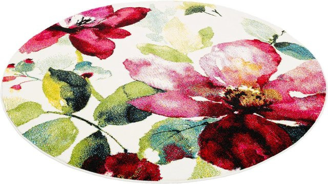 Pergamon Designer Teppich Brilliant Blumen Rosa Rund Durchmesser: 200 cm - Bild 1
