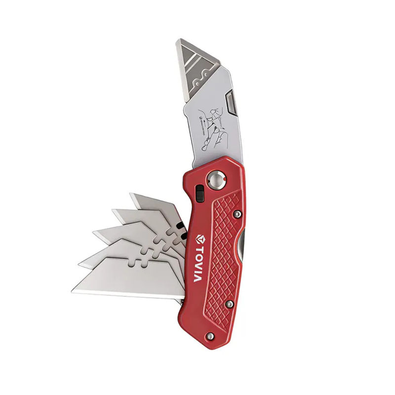 T TOVIA Klappmesser in Rot, austauschbares Allzweckmesser für Kartons und Handwerk, Outdoor-Schneidemesser mit Griff - Bild 2