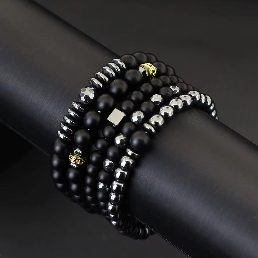 Armband-Set Noter, Onyx, Hämatit, Schwarz, Herren - Bild 2