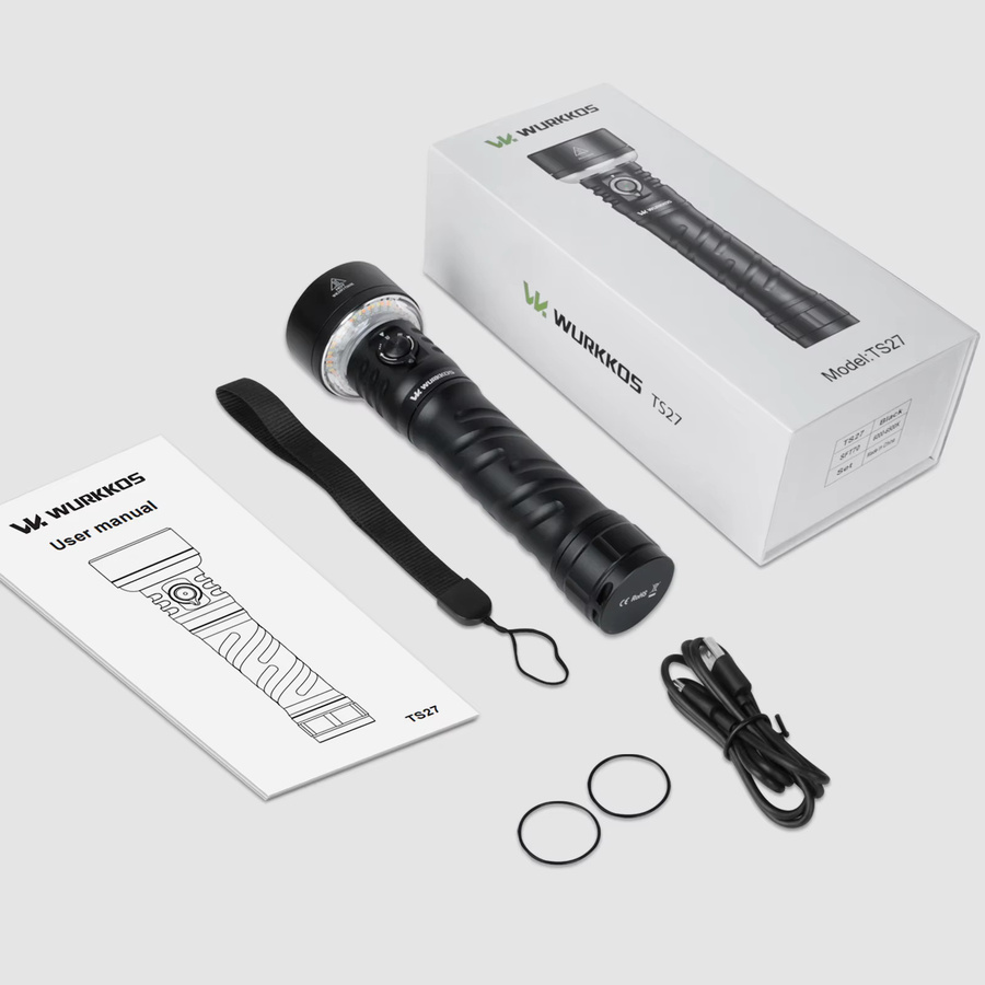 Wurkkos TS27 Taschenlampe mit 3200 Lumen, RGB-Beleuchtung und Powerbank-Funktion, Schwarz - Bild 4
