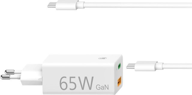 Hama Universal-USB-C-Notebook-Netzteil mit GaN-Technologie und Power Delivery (PD), 65W, Weiß - Bild 1