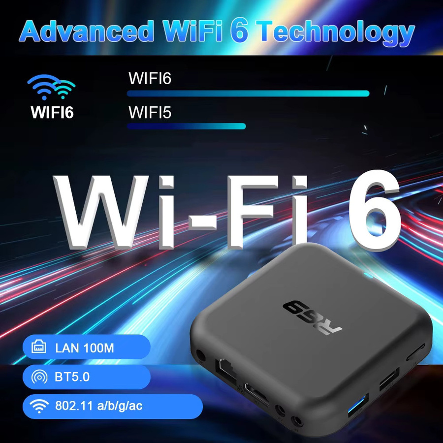 MORTAL Android 14 TV-Box R69-2 Smart Set-Top-Box mit 4K UHD HDR, Dual WLAN 2,4G/5G, BT5.0, 2GB RAM, 16GB ROM, Schwarz - Bild 4
