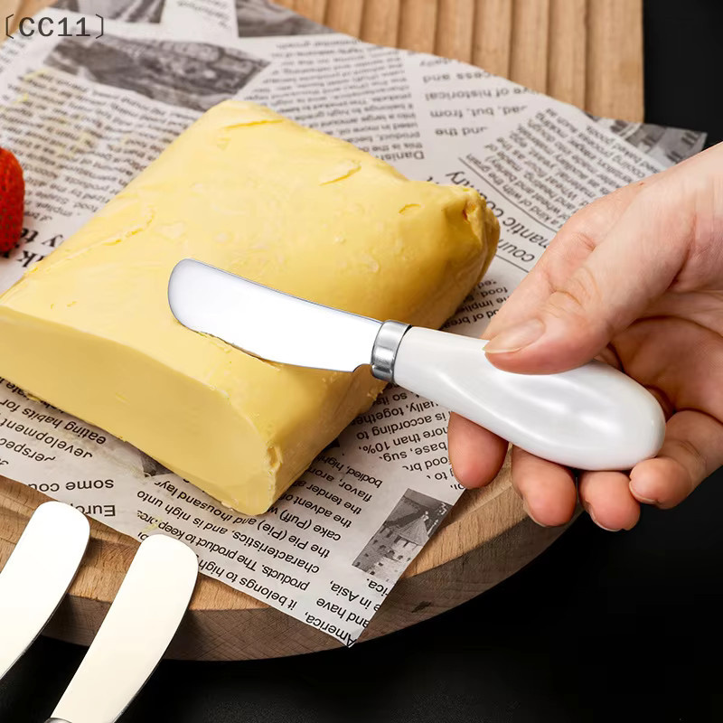 KuZHEN Edelstahl-Käsemesser mit Keramikgriff in Rot für Butter, Brot und Marmelade - Bild 3