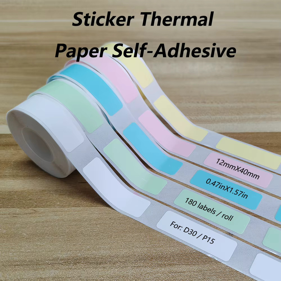 Phomemo Thermo-Etikettenpapier Blau, 3 Rollen mit je 180 Etiketten, Maße: B: 1,2 cm, H: 4,0 cm - Bild 2