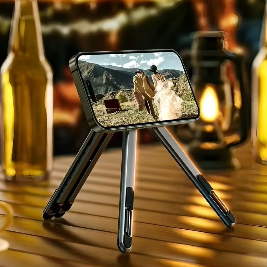 DOOCK Magnetische Handyhalterung in Grau, Tragbares und Faltbares Desktop-Tischstativ als Universelle Halterung für Smartphone, Tablet und Notebook - Bild 5