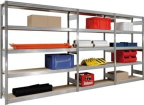 Regalwerk BERT Großfachregal Grundfeld in Grau, H x B x T: 300 x 169,5 x 50 cm - Bild 1