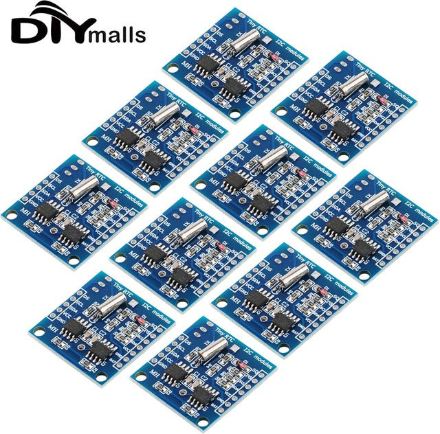 10 Stück DIYmalls I2C RTC DS1307 AT24C32 Echtzeituhr-Modul mit Speicher in Blau für Arduino AVR ARM PIC Tiny - Bild 1