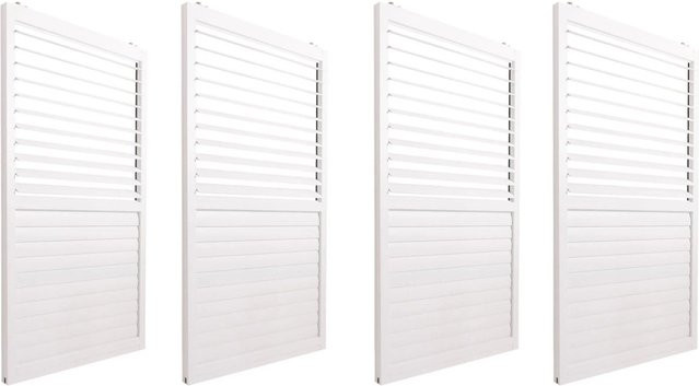 BERLINLODGE 4er-Set Aluminium Schiebetür für Pergola in Weiß, Lamellenpaneel Modul, H x B: 206 x 369 cm - Bild 1