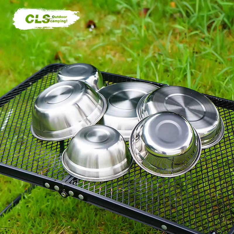 NOBANA Camping Geschirrset aus 304 Edelstahl, 16-teilig, Silber - Bild 3