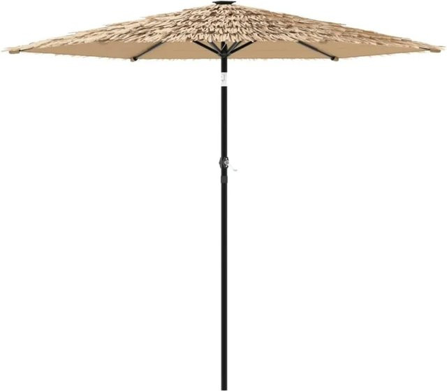 vidaXL Sonnenschirm mit Stahlmast in Braun aus Polyester, B/T/H: 223 x 223 x 213 cm - Bild 1