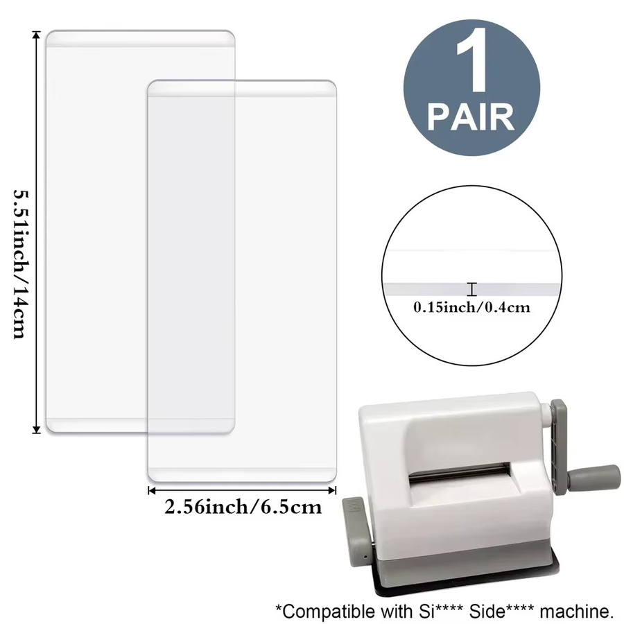 1 Paar Mini-Schneidpads aus transparentem Kunststoff für Stanzmaschinen, Breite: 14 cm, Tiefe: 6,5 cm - Bild 2