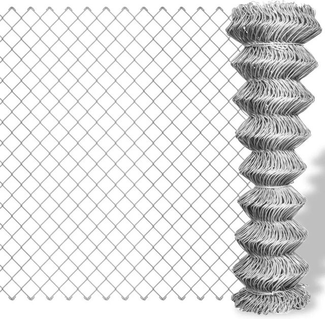 vidaXL Maschendrahtzaun aus verzinktem Stahl in Silber, B: 25 m, H: 0,8 m - Bild 1