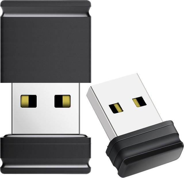 JASTER Mini USB-Flash-Laufwerk 128 GB in Schwarz mit Schlüsselanhänger - Bild 1