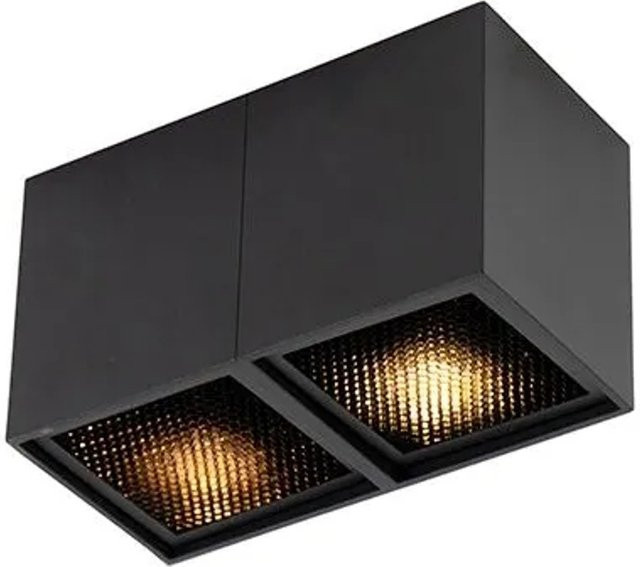 QAZQA DesignSpot Qubo Honey Deckenleuchte Schwarz aus Metall mit 2 GU10 Fassungen und dimmbarer Funktion - Bild 1