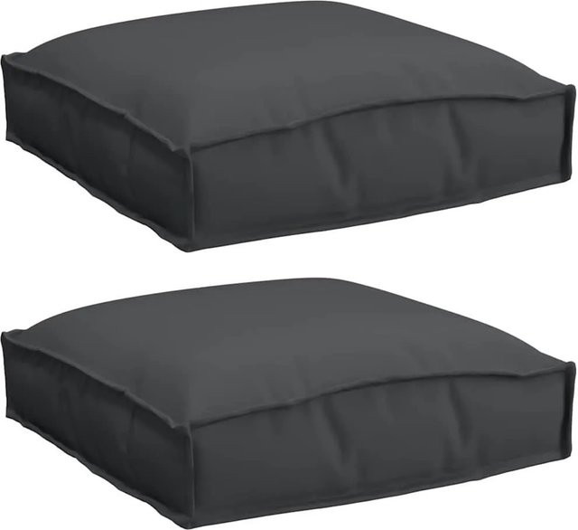 vidaXL Kissen Set 2 Stück Schwarz aus Oxford-Stoff B/H/T: 40 x 40 x 8 cm - Bild 1