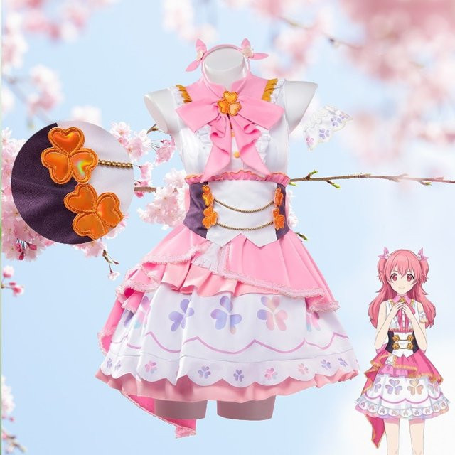Anime Momoi Airi Cosplay Kostüm, Rosa Lolita Prinzessin Kleid, Komplettes Set - Bild 1
