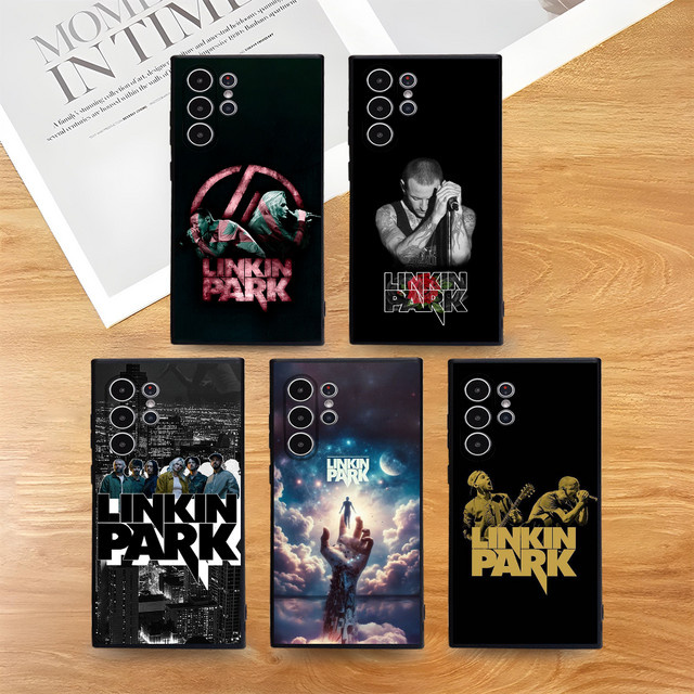 Band L-Linkin P-Park Handyhülle aus weichem TPU für Samsung Galaxy S21 S22 S23 S24 S25 FE Plus Ultra in Schwarz - Bild 1