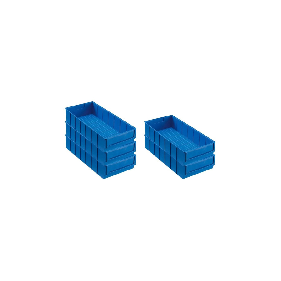PROREGAL SparSet 5x Blaue Industrieboxen Sortimentskästen aus Kunststoff, H x B x T: 8,1 x 18,3 x 40 cm - Bild 2