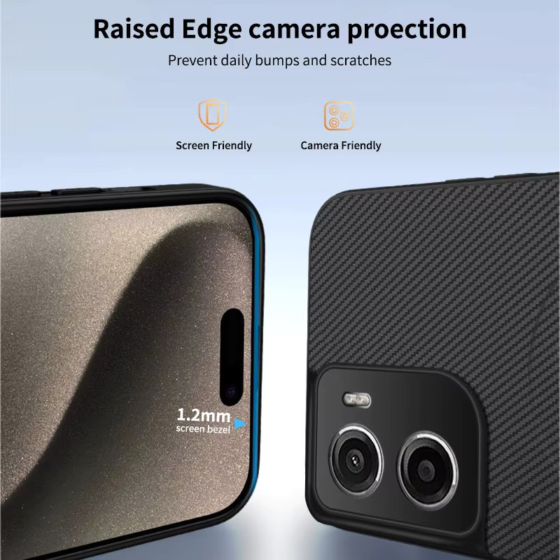 Magsafe Handyhülle mit Kohlefaser-Textur für Motorola Edge 70 60 50 40 Fusion 60 Pro 5G und Moto G06 G85 in Schwarz und Lila - Bild 4