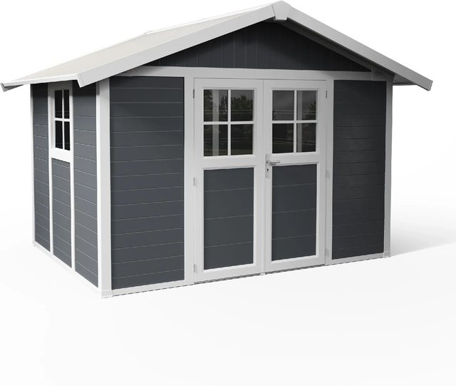 Grosfillex Kunststoff Gartenhaus Deco in Dunkelgrau mit 7,5 m2 Stellfläche - Bild 1
